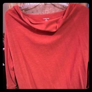 Lands end quarter length sleeve orange size medium